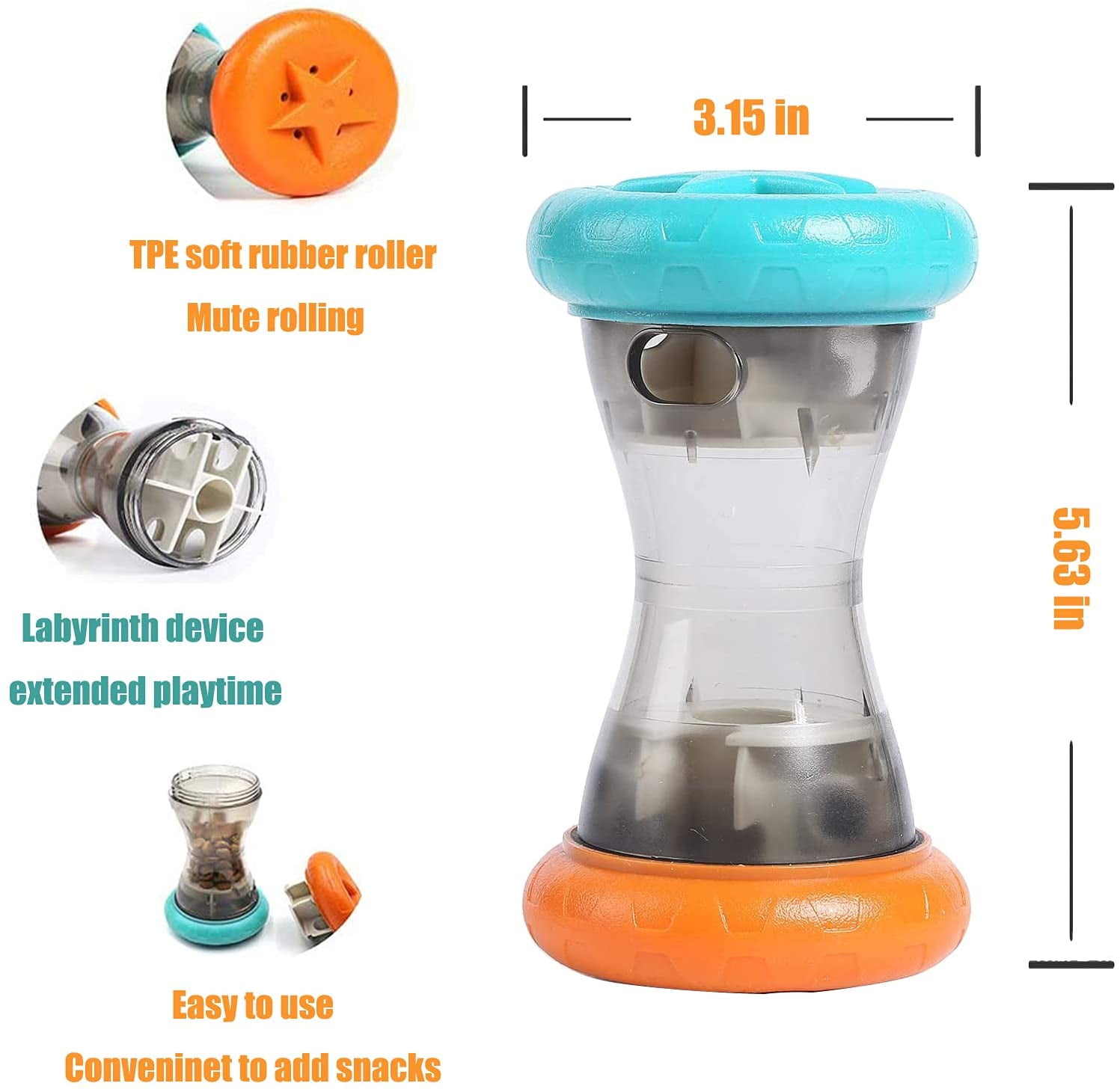 Interactive Treat Dispensing Puzzle Toy – Slow Feeder Enrichment Toy for Dogs – Keeps Pets Busy, Improves Digestion, Alternative to Slow Feeder Bowls