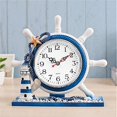 thumbnail image 1 of Reloj de mesa moderno mediterráneo timón no hace tictac pequeños relojes de pared de faro de recuerdo marino, 1 of 2