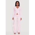 thumbnail image 2 of Women's Brushed Ribbed Knit Fold Over Flare Pants, 2 of 4