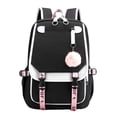 thumbnail image 2 of Student Backpack - Large Capacity Black & White Color-Block School Bookbag, Durable Oxford Cloth Travel Daypack, Breathable Shoulder Strap Student Bag, Decor for Daily Use, Black White Backpack, 2 of 7