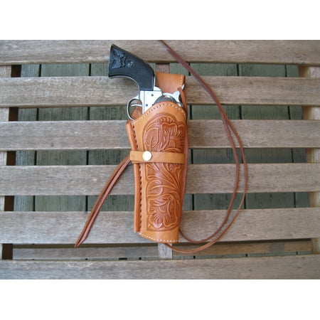 Single Action Revolver Holsters - Western Gun Holster - Natural Color - Right Handed - for .22 Caliber single action revolver - Size 6