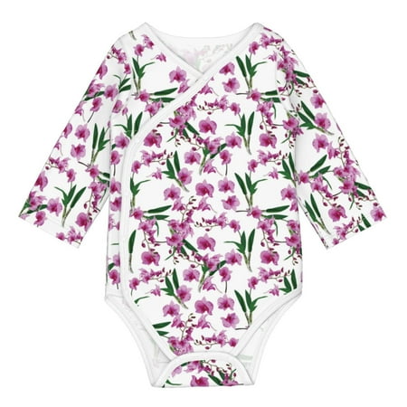 

Coaee Orchids Flowers for Soft Cotton Baby Long-Sleeve Bodysuit Girls Boys Bodysuit Romper