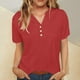 thumbnail image 2 of Vestidos Casuales Para Mujer, Blusas De Mujer De Moda Camisa de botones lisa de moda para mujer, blusa holgada con cuello en V para mujer, 2 of 6