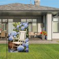 thumbnail image 3 of Amhnf Linen Garden Flag With White Rocking Chair And Blue Hydrangeas For Home Outdoor Garden Yard Decor 12x18 inch, 3 of 5