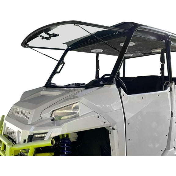 Kojem 3-in-1 Full Flip Windshield Fit for 2013  Polaris Ranger XP 900 Crew Folding Down Windscreen Clear W/ Gas Spring