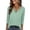 Mint Green, variant on Ruimatai Women's V-Neck O-Ring Detail 3/4 Sleeve Loose Fit Casual Tops for Women Everyday Wear