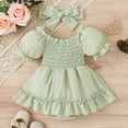 thumbnail image 2 of Zanarzt Infant Baby Girl Jumpsuit Set Baby Girl Birthday Clothes One Year Old Romper Bodysuit Outfits Green,12-18 Months, 2 of 6
