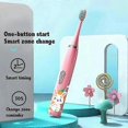 thumbnail image 3 of Children Sonic Electric Toothbrush Cartoon Pattern For Kids Oral Cleaning Ultra Sonic Tooth Brush Replace Heads Smart Waterproof, 3 of 5