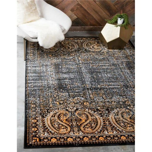Unique Loom 3134935 Tapis Rectangulaire 7 x 10 Pi. Anatolla Impérial, Noir