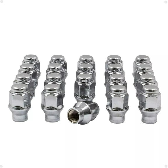20 Chrome Extended Thread Lug Nuts 7/16-20 ET Style Compatible with Chevy Pontiac Buick Oldsmobile 7/16