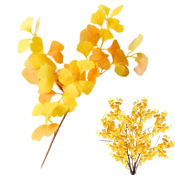 Artificial Yellow Branches Fall Leaf Stems For Vase Decor Wedding Centerpiece Seasonal Home Decoration