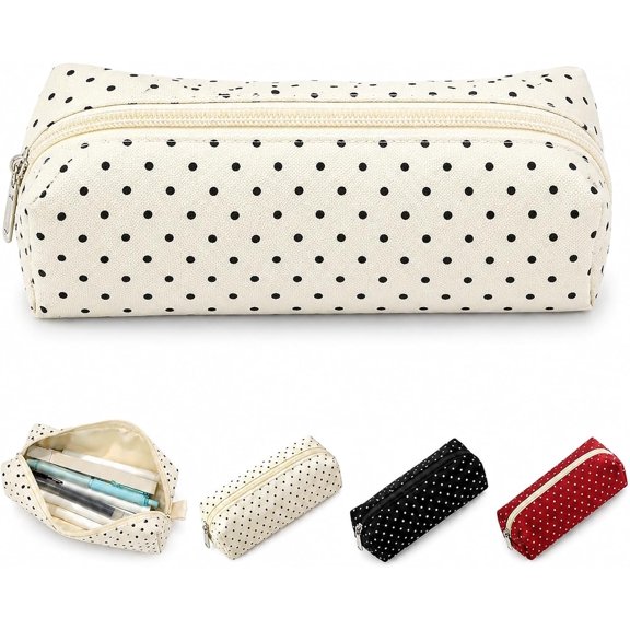 Polka Dot Pencil Case,Cute aesthetic Y2K pencil pouch, Desk Stationery Organizer