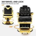 thumbnail image 4 of Vintage All Purpose Hydraulic Barber Chair Heavy Duty Salon Spa Beauty Hair Styling Equipment(Black+Gold), 4 of 20