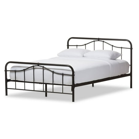 Vintage Beds For Sale Baxton Studio Upton Vintage Industrial Black Finished Metal Platform Bed, Multiple Sizes ()
