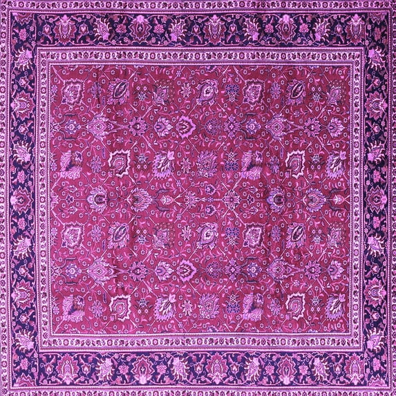 Ahgly Company Indoor Square Persian Purple Traditional Area Rugs, 8' Square