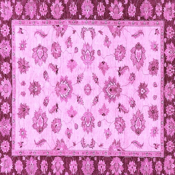 Ahgly Company Indoor Square Oriental Purple Traditional Area Rugs, 7' Square