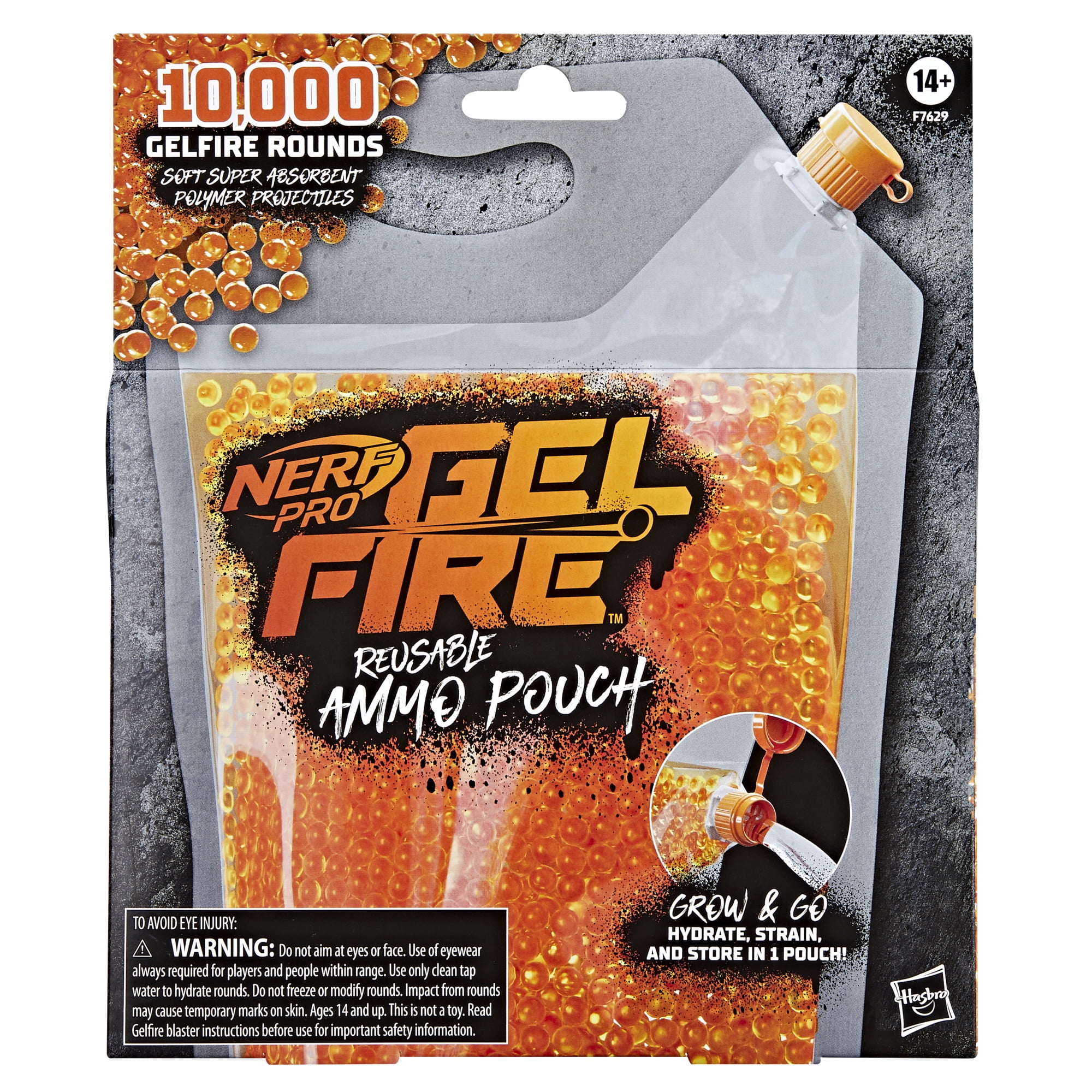 Nerf Pro Gelfire Reusable Ammo Pouch & 10,000 Dehydrated Gelfire Rounds, Ages 14 & Up