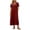 Wine, variant on Horkkom Tshirt Dress Women Summer Short Sleeve Crew Neck Maxi Dresses Vacation Loose Casual Dresses with Pockets L