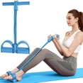 thumbnail image 1 of Multi-Function Tension Rope – 4 Tube Resistance Bands with Handles – Sit Up Exercise Equipment Home Gym Tummy Trainer for Men Women, Blue, 1 of 7