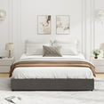 thumbnail image 4 of Platform Bed Frame, Fabric Upholstered with 4 Storage Drawers, No Box Spring Needed, Wooden Slats Support, Noise Free, Easy Assembly, Dark Grey(King), 4 of 7