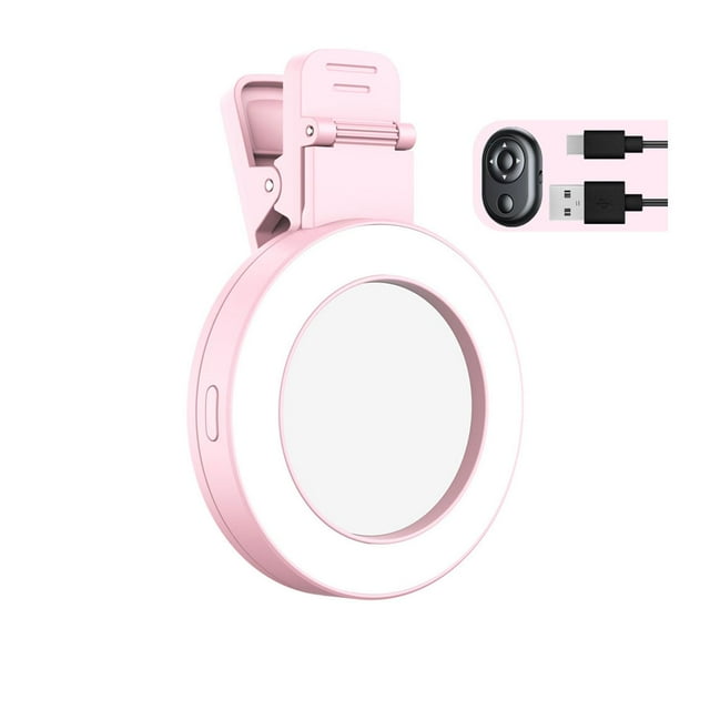 Luz de relleno para teléfono perfke LED Selfie Rosa recargable