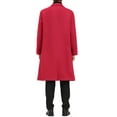 thumbnail image 3 of INSPIRE CHIC Men's Coats Single Breasted Lapel Collar Long Sleeve Back Slit Outerwear Coat L Burgundy, 3 of 7