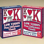 Carta Mundi Low Vision Playing Cards, Extra Large Graphics, Red/Blue, 55 Count