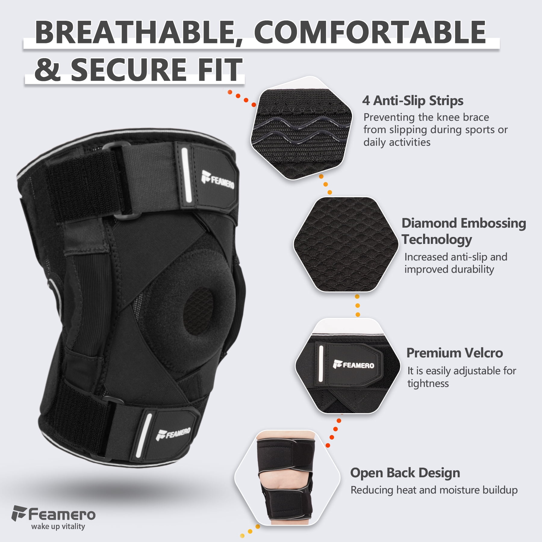 Plus Size Hinges Knee Brace for Knee Pain, with Hinges & Cross Compression Straps for Meniscus Tear, Arthritis, Joint Support, Adjustable for Men & Women, Obese People–XL/2XL
