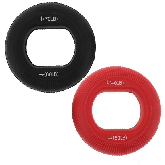 FRCOLOR 2pcs Hand Grip Strengthener Ring Hand Grip Training Rings Grip Trainer Rings Multi-resistance Silicone Hand Gripper For Hand,