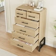 thumbnail image 4 of Memoryfield Commode à 6 Tiroirs, Commode en Bois pour Chambre et Garde-Robe, Naturel, 4 of 8