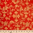 thumbnail image 4 of Metallic Church Cross Brocade Fabric 60" Wide 100% Polyester Sold By The Yard Many Colors (Red / Gold), 4 of 4