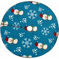 thumbnail image 1 of FMSHPON Snowman SnowflakesWhite Dots Xmas Christmas Tree Skirt Stand Mat for Holiday Party Decoration Indoor Outdoor 36 inches, 1 of 3