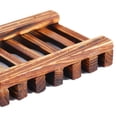 thumbnail image 3 of Soporte para plato de jabón de madera de bambú carbonizado, estante para jabón ambiental, manualidades antisépticas a prueba de humedad 3 piezas Inevent JJ16032-00, 3 of 6