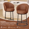 thumbnail image 6 of MultiHaven 26.7" Upholstered Swivel Bar Stool Set of 2 with Back,Modern Counter Height Chair for Kitchen Island - Brown PU Leather, 6 of 10