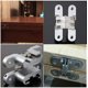 thumbnail image 2 of Bisagras invisibles de aleación de zinc, 6 piezas, 180°, bisagras de aleación de zinc invisibles, bisagras cruzadas de aleación de zinc ocultas para puerta plegable de acero inoxidable y madera, 2 of 5