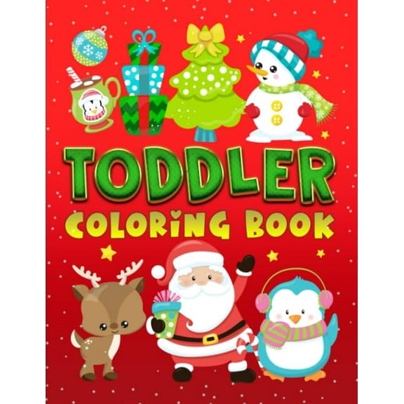Pre-Owned Toddler Coloring Book: 30 Cute Christmas Illustrations to Color for Children Ages 1-3 Paperback