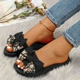 thumbnail image 4 of Vedolay Summer Sandals Women's Strappy Flat Sandals Buckle Strap Summer Beach Shoes,Black 8.5, 4 of 5