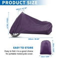 thumbnail image 2 of Unique Bargains 1PC Motorcycle Cover All Season Universal Weather Waterproof with Storage Bag Fits Up to 96.46'' XL Purple, 2 of 7