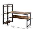 thumbnail image 2 of Patiojoy Mufti-Functional Computer Desk PC Workstation with 4 Tier Storage Shelves Rustic Brown, 2 of 8
