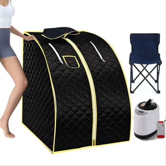 Ecoboom Portable Steam Sauna, Full Body, 1000W Steam Generator, Folding Chair & Remote Control, 62.2" x 31.9" x 31.9", 1 Pack