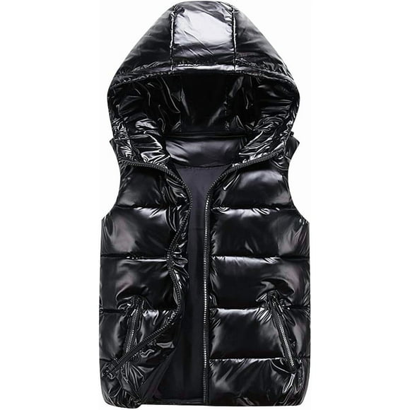 Chaleco sin mangas para niños y niñas - Chaleco de invierno con capucha y acolchado de algodón, ligero y cómodo