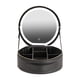 thumbnail image 3 of Estuche cosmético con espejo Yuyangstore Bolsa de maquillaje LED portátil de cuero PU Negro, 3 of 8