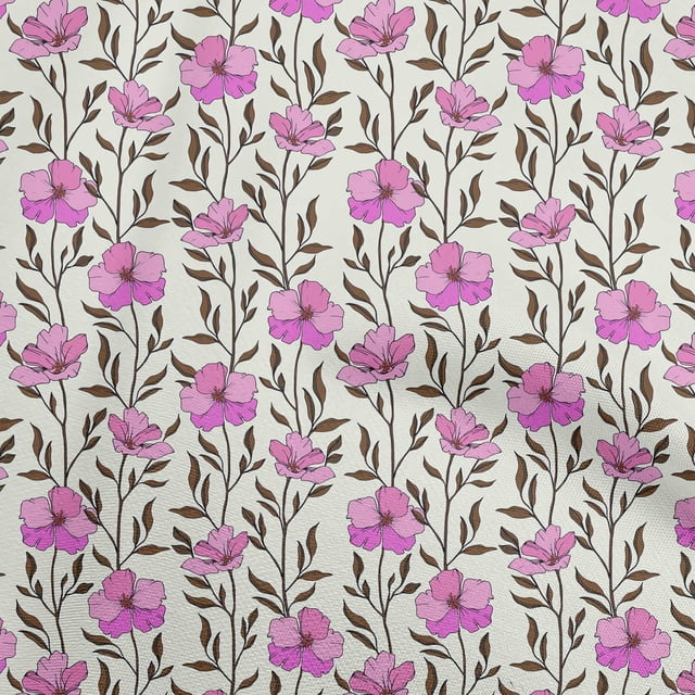 oneOone Silk Tabby Light Pink Fabric Floral Craft Projects Decor Fabric Printed By The Yard 42 Inch Wide