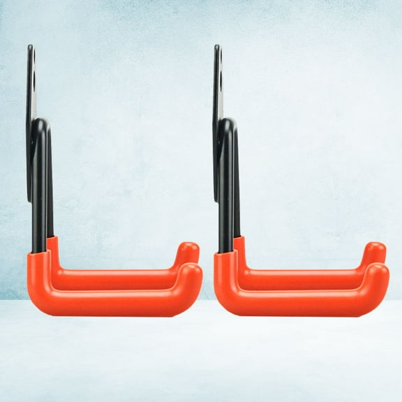 HOMOBABE 2Pcs Orange Wall Hooks Hook with Iron and Plastic Coating for Homeowners in Garage Areas
