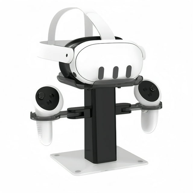 Support de Casque VR pour Meta Quest 3S/3/2 - Support de Rangement Stable avec Base RVB pour un Rangement Sécuritaire des Manettes
