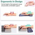 thumbnail image 2 of Keyboard Wrist Rest Pad and Wrist Support Set, Ergonomic Raised Memory Foam Cushion, Non Slip Rubber Base [Pain Relief] for Office, Computer, Laptop, Typist, Gamer - Luxuriant Flowers, 2 of 7