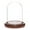 Walnut MDF base, variant on Plymor 3" x 4" Glass Display Dome Cloche (Walnut Veneer Base)