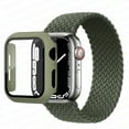 thumbnail image 3 of ALMNVO Apple Watch Bands 44mm Screen Protector Case Braided Solo Loop Strap with Protective Case, Stretchy Wristband Elastic Nylon Strap Bracelet for iWatch Series 6 5 4 SE -Wine red, 3 of 6