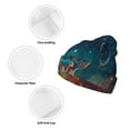 thumbnail image 3 of Lsque Celestial Stag Cosmic Glow Pattern Knitted Beanie, Unisex Winter Hat, Knit Hat Winter Beanies Thick Fisherman Beanies Cuffed Plain Skull Caps, 3 of 6