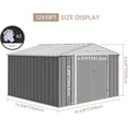 thumbnail image 3 of 12 X 10 Ft Outdoor Storage Shed, Metal Garden Sheds & Outdoor Storage With Updated Frame Structure, Backyard Garden Terrace Tool Shed For Backyard, Lawn, Patio, Bike Storage, Gray, 3 of 7